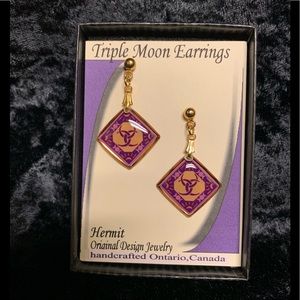 Handmade Triple Crescent Moon Earrings